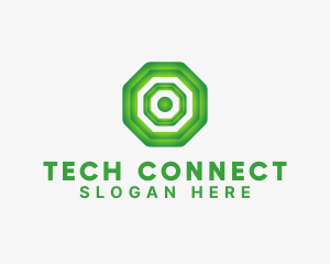 Geometric Tech Octagon logo design