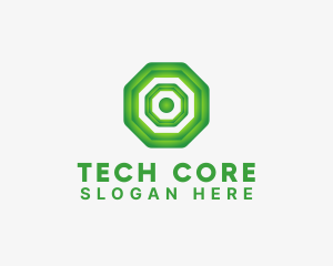 Geometric Tech Octagon logo design