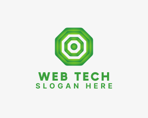 Geometric Tech Octagon logo design