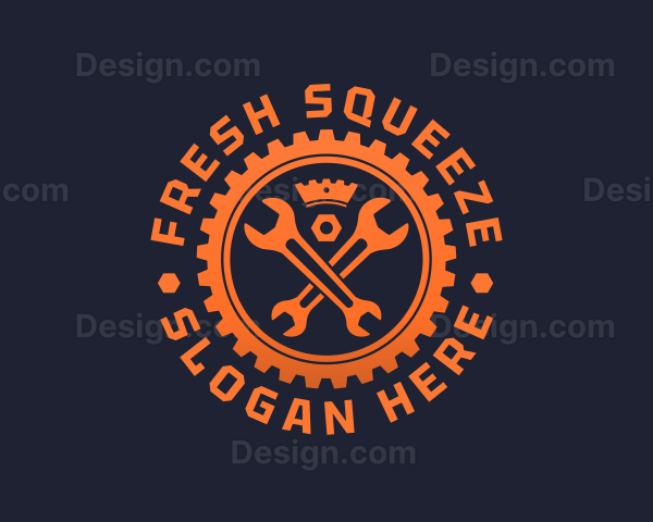 Wrench Cogwheel Crown Logo