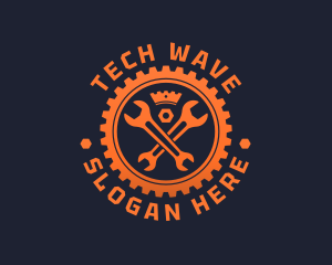 Wrench Cogwheel Crown Logo