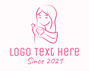 Pink Feminine Flag Woman logo