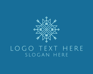 Modern Geometric Snowflake Logo