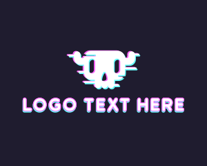 Skull Retro Glitch logo