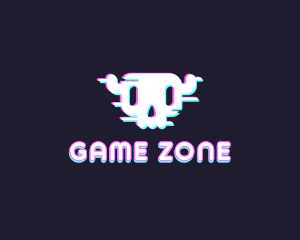 Skull Retro Glitch logo