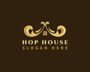 Decorative Luxury Roof House logo design