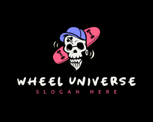 Skeleton Skater Skull logo