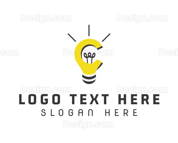 Light Bulb Idea Letter C Logo