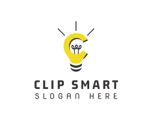 Light Bulb Idea Letter C logo design