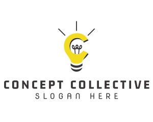 Light Bulb Idea Letter C logo