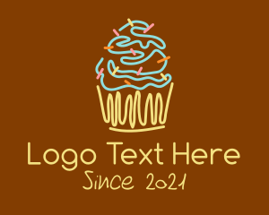 Dessert - Sprinkle Cupcake Dessert logo design