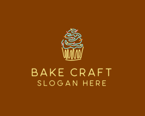 Sprinkle Cupcake Dessert logo design