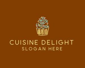 Sprinkle Cupcake Dessert logo design