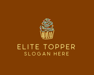 Sprinkle Cupcake Dessert logo design