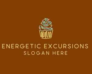 Sprinkle Cupcake Dessert logo design