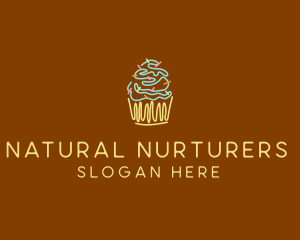 Sprinkle Cupcake Dessert logo design