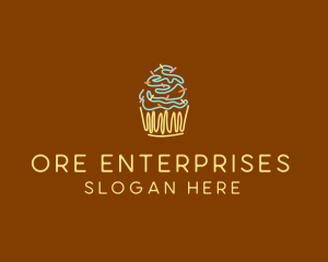 Sprinkle Cupcake Dessert logo design