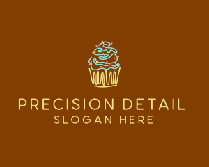 Sprinkle Cupcake Dessert logo design