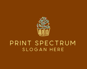 Sprinkle Cupcake Dessert logo design