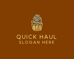 Sprinkle Cupcake Dessert logo design