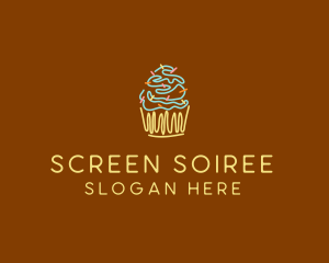 Sprinkle Cupcake Dessert logo design