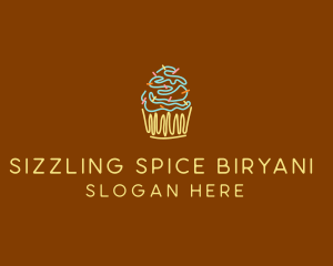 Sprinkle Cupcake Dessert logo design