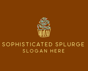 Sprinkle Cupcake Dessert logo design