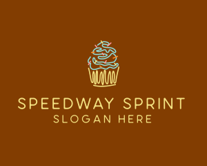 Sprinkle Cupcake Dessert logo design