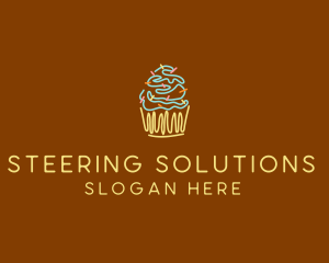 Sprinkle Cupcake Dessert logo design