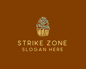 Sprinkle Cupcake Dessert logo design