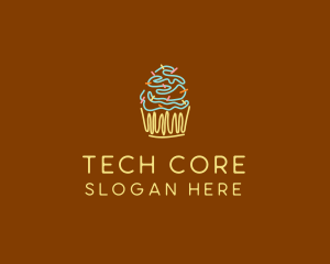 Sprinkle Cupcake Dessert logo design