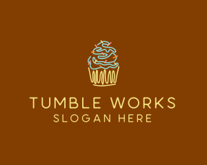 Sprinkle Cupcake Dessert logo design