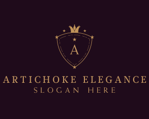 Elegant Crown Shield logo design