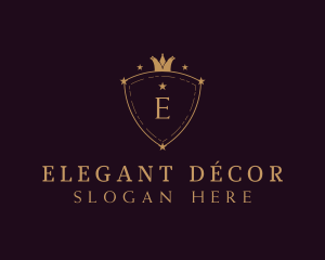 Elegant Crown Shield logo design