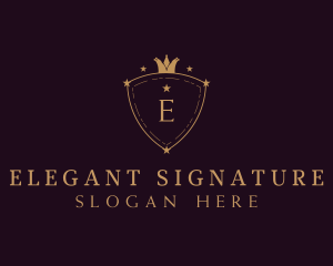 Elegant Crown Shield logo design