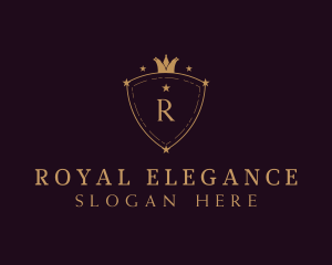 Elegant Crown Shield logo design