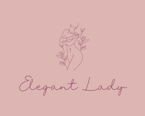 Feminine Nature Nude Woman logo design