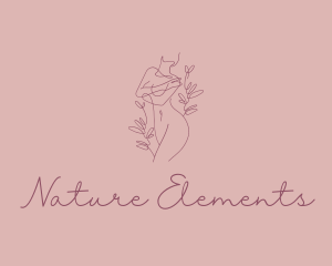 Feminine Nature Nude Woman logo design