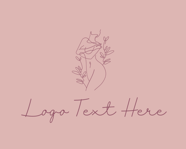 Feminine Nature Nude Woman logo