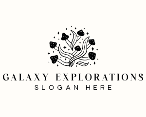 Mushroom Leaves Galaxy logo design