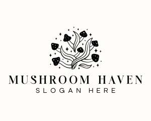 Mushroom Leaves Galaxy logo design