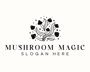 Mushroom Leaves Galaxy logo design