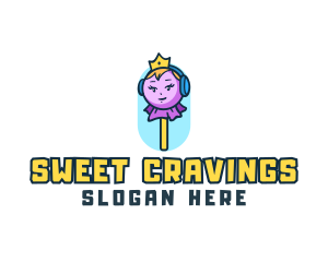 Lollipop Princess Candy logo design