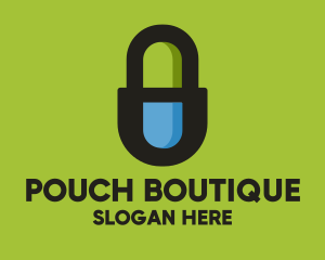 Padlock Medicine Pill logo design