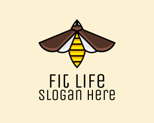 Flying Wasp Insect Logo