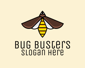 Flying Wasp Insect logo design