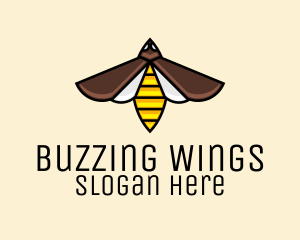 Flying Wasp Insect logo