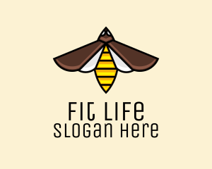 Flying Wasp Insect logo