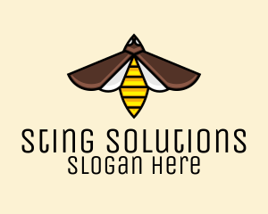 Flying Wasp Insect logo