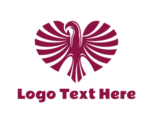Eagle - Red Eagle Heart logo design